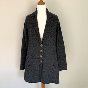 Free People Grey Wool Coatigan/Cardigan - S